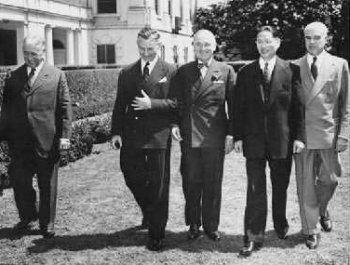 Harry Truman, Song Ziwen, and others, United States, circa late 1940s