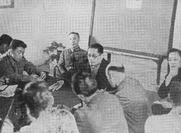 Chinese Foreign Minister Song Ziwen at a press conference, Chongqing, China, 1942-1945
