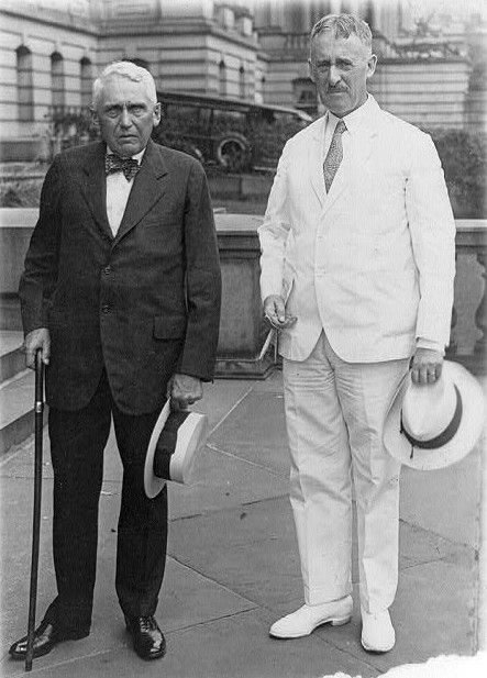 Frank Kellogg and Henry Stimson at the State, War, and Navy Building, Washington DC, United States, 25 Jul 1929