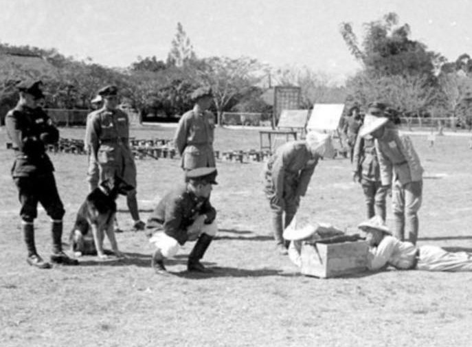 Sun Li-jen inspecting a militia training facility, Taiwan, early 1950s