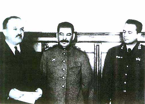 Molotov, Stalin, and Tito, Moscow, 11 Apr 1945