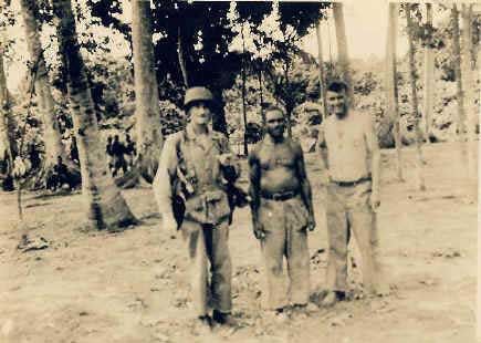 Evans Carlson, Jacob Vouza, and John Mather, Guadalcanal, circa late 1942 or early 1943