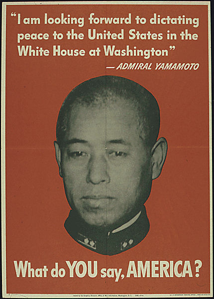 American propaganda poster featuring Isoroku Yamamoto, circa 1943