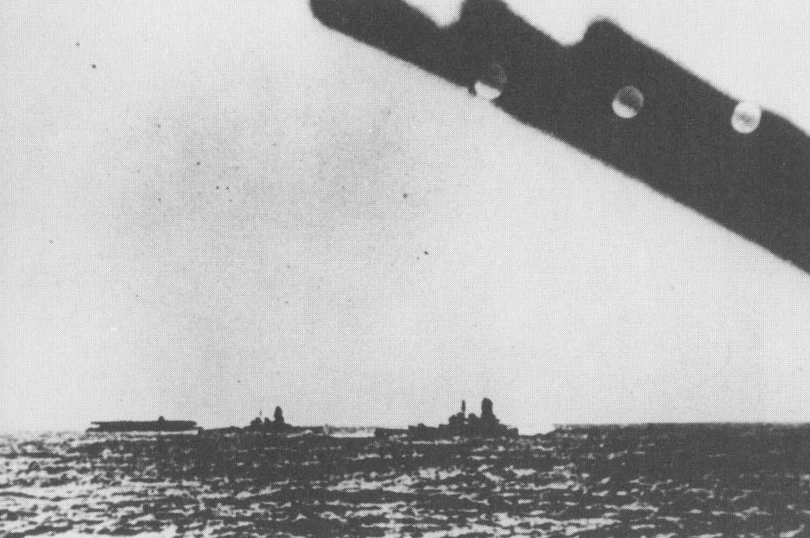 Carrier Akagi, battleship Hiei, and battleship Kirishima in the Pacific Ocean en route toward US Territory of Hawaii, 6 Dec 1941