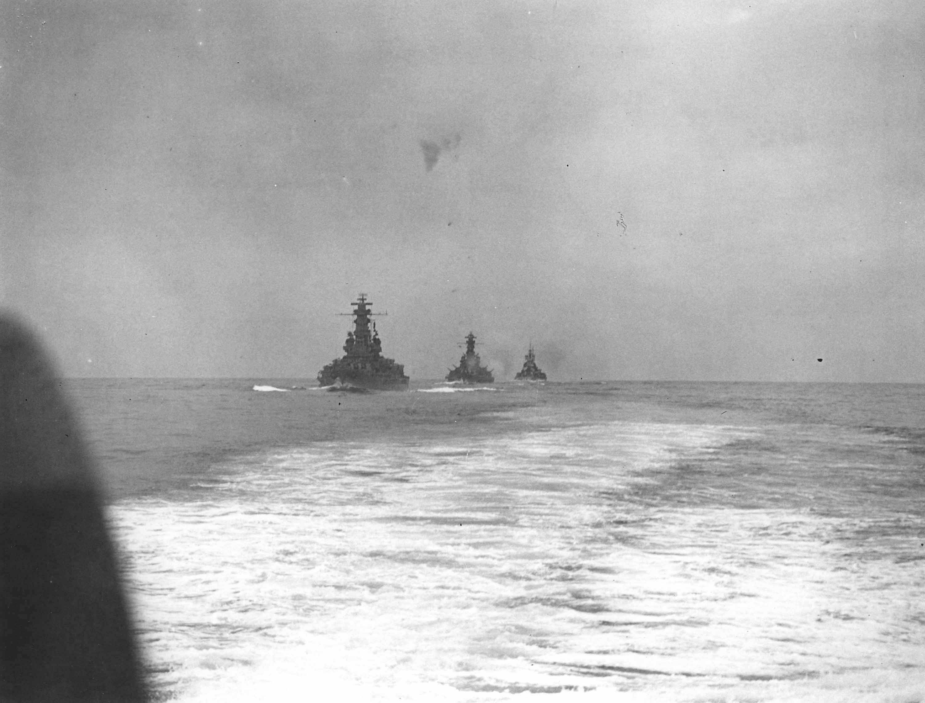 USS South Dakota, USS Alabama, and HMS Anson in the North Atlantic, 1943