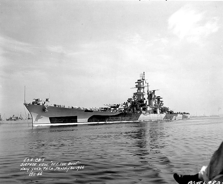 Alaska off the Philadelphia Navy Yard, 30 Jul 1944, photo 2 of 2