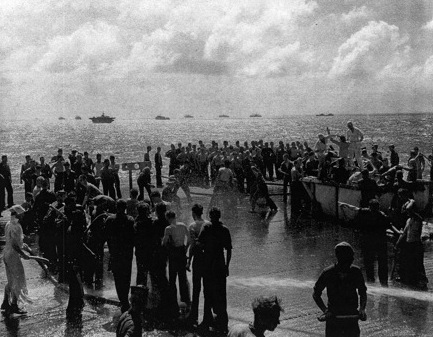 Line crossing ceremony aboard USS Coral Sea, 15 Nov 1943