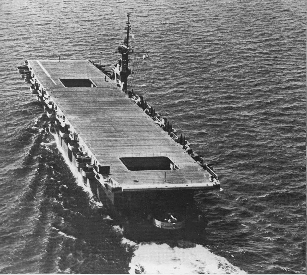Stern view of USS Coral Sea, Sep 1943