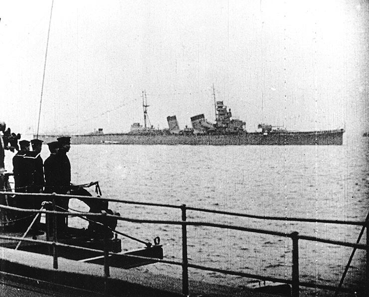 Photo of possibly the first naval review of Aoba, Yokohama 30 Oct 1930