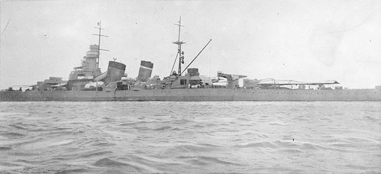 Aoba after outfitted with catapult, circa 1930-1937