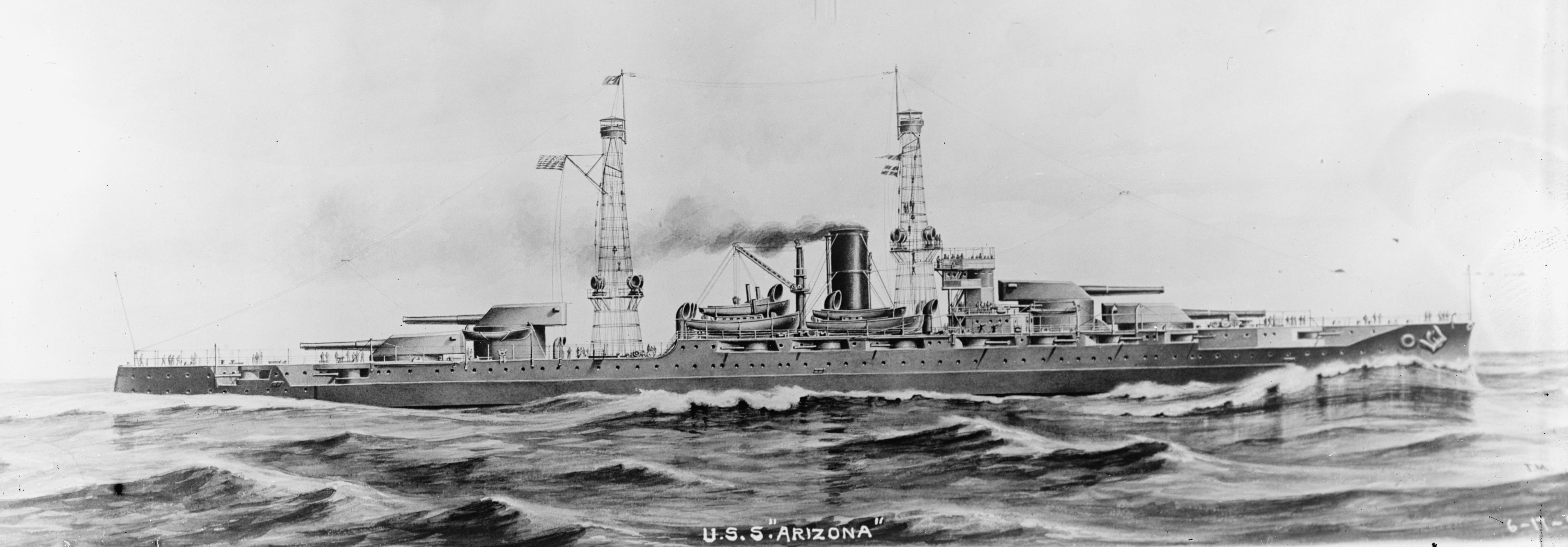 Drawing of USS Arizona, circa 1915