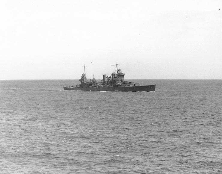 Astoria off Tulagi during the American invasion, 6 Aug 1942