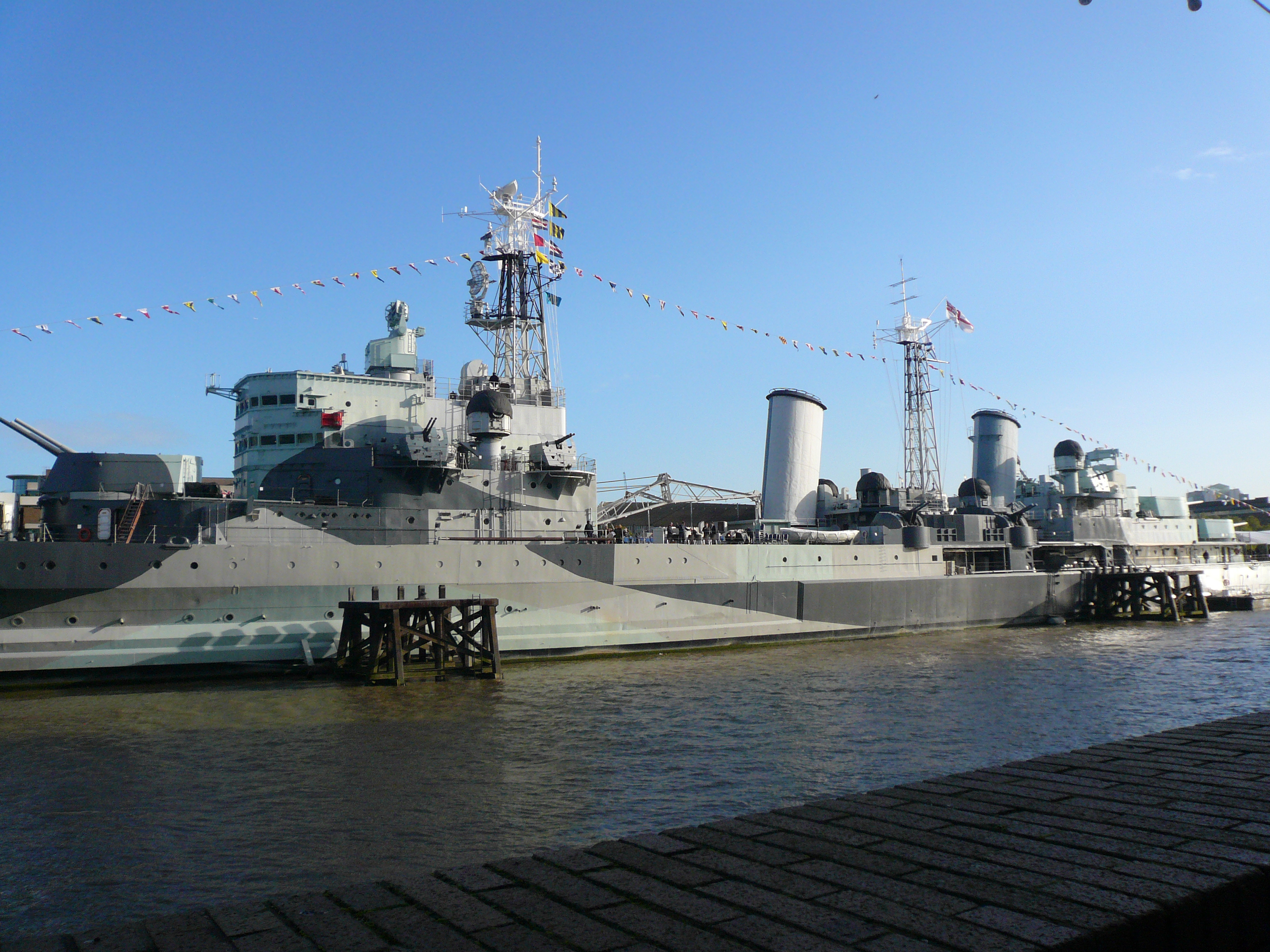 HMS Belfast on display as a museum ship, London, England, United Kingdom, Oct 2010, photo 2 of 2