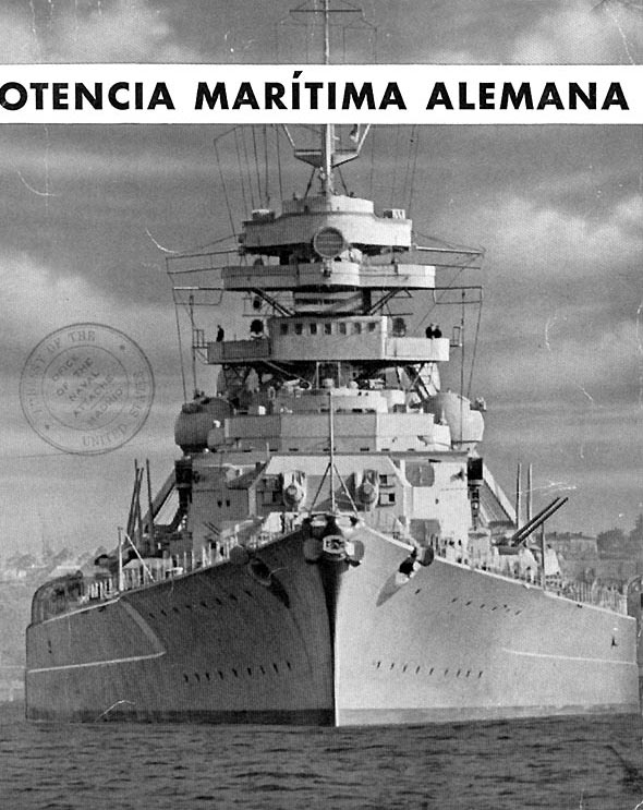Bow view of the Bismarck, circa Aug 1940