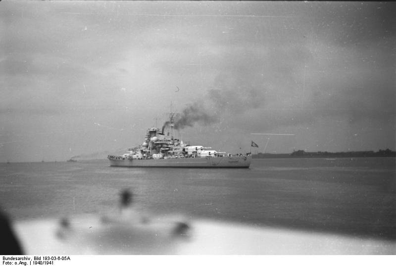 Battleship Bismarck in port, 1940-1941, photo 1 of 2
