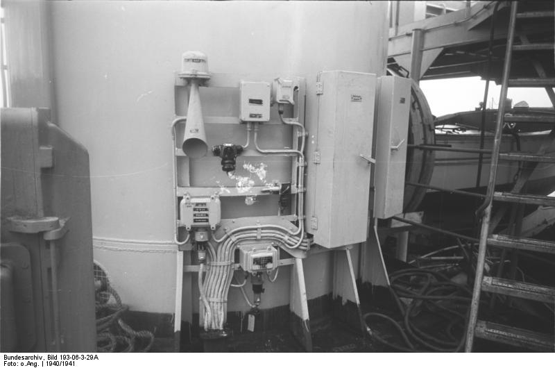 View aboard battleship Bismarck, 1940-1941