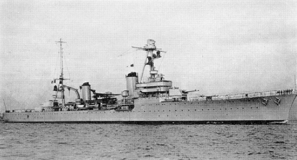 French cruiser Dupleix as seen in the 9 Nov 1942 issue of US Office of Naval Intelligence publication ONI203