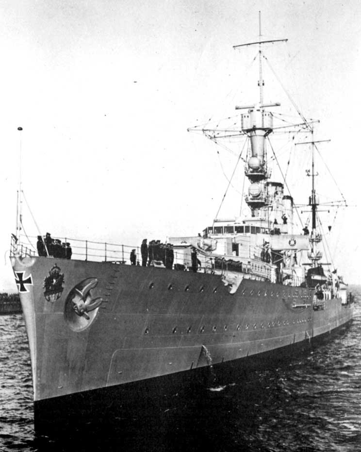 Close-up of Emden's bow, date unknown