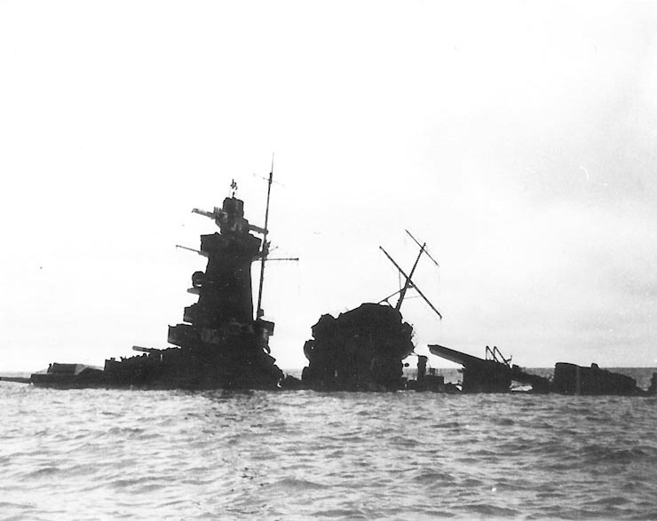 Admiral Graf Spee's wreck in the River Plate, just off Montevideo, Uruguay, 2 Feb 1940