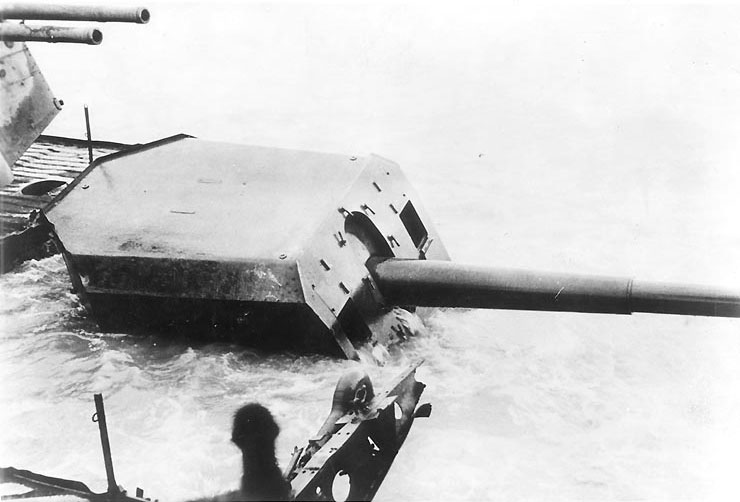 Admiral Graf Spee's Number Four 15cm/55 gun mount, second gun in the forward port side group, 2 Feb 1940