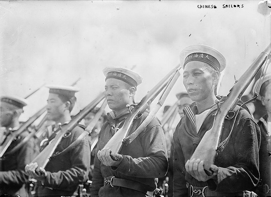 Sailors of Chinese cruiser Haiqi on parade in New York, New York, United States, 11 Sep 1911, photo 1 of 3