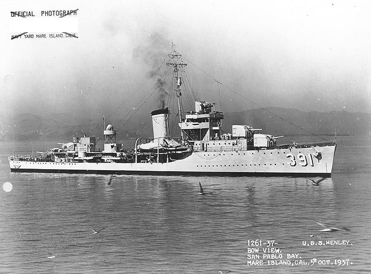 Henley in San Pablo Bay, near the Mare Island Navy Yard, California, United States, 5 Oct 1937, photo 3 of 3