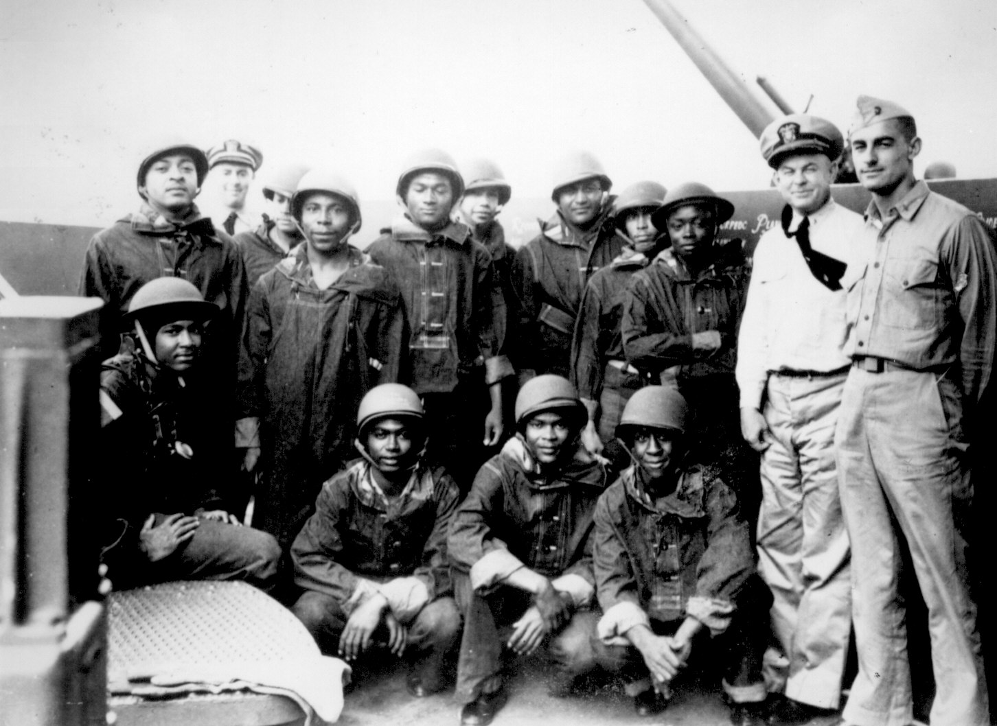 African-American mess attendants/gunners aboard Indianapolis, 10 Jul 1942