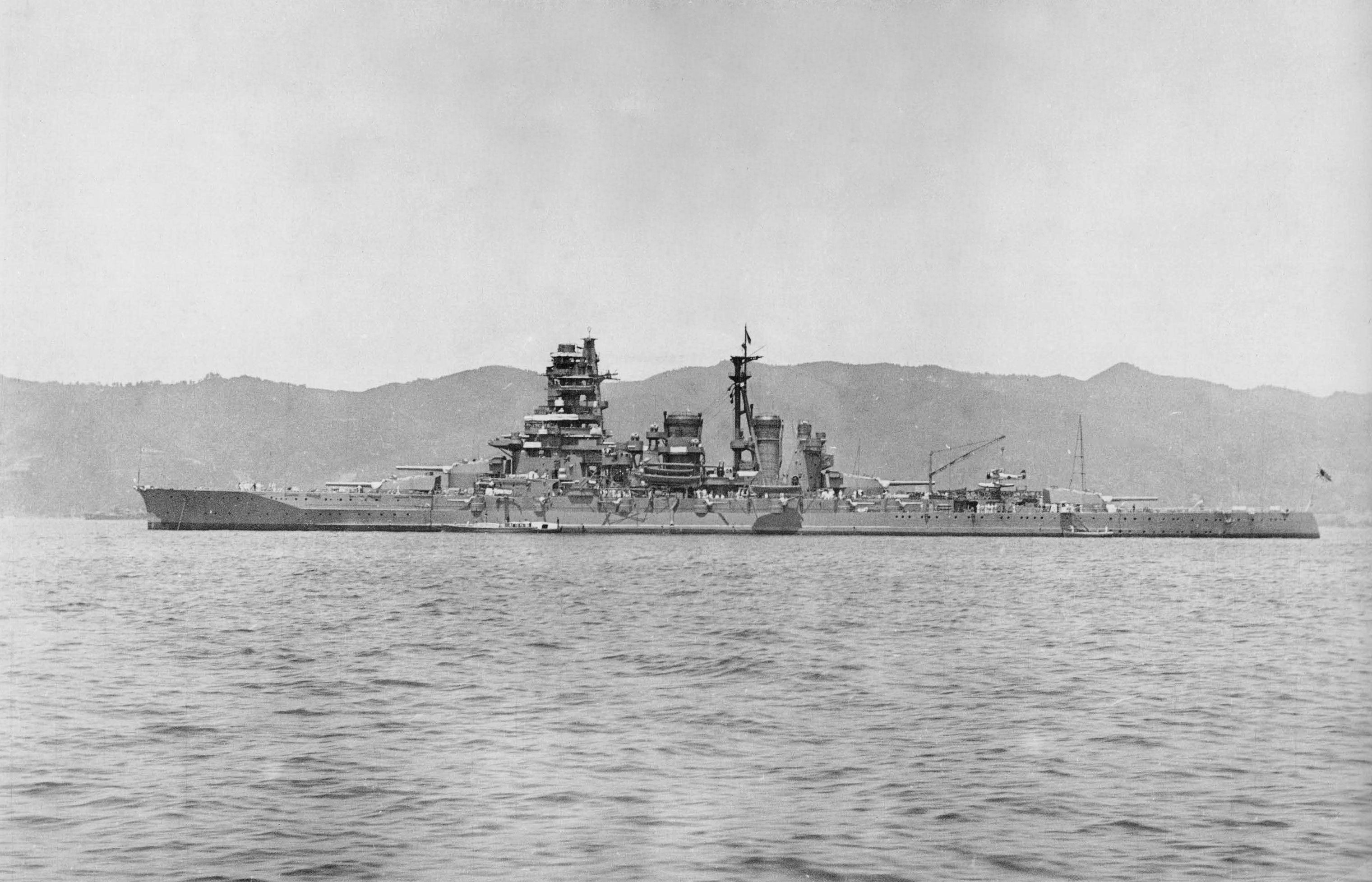 Kirishima in Tsukumo Bay, Japan, 10 May 1937, after her 1935 modernization