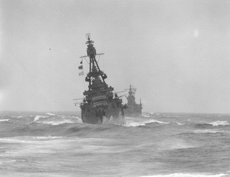 Louisville and San Francisco operating in the Bering Sea during May 1943