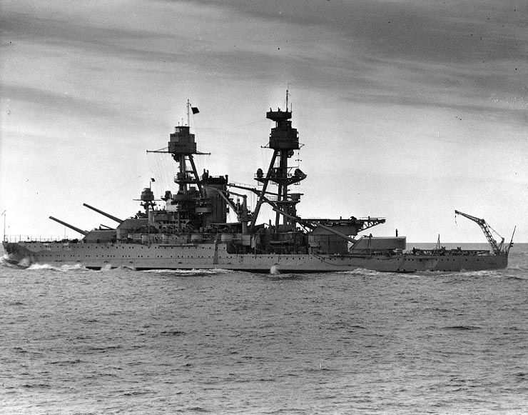 Nevada at sea during the later 1930s