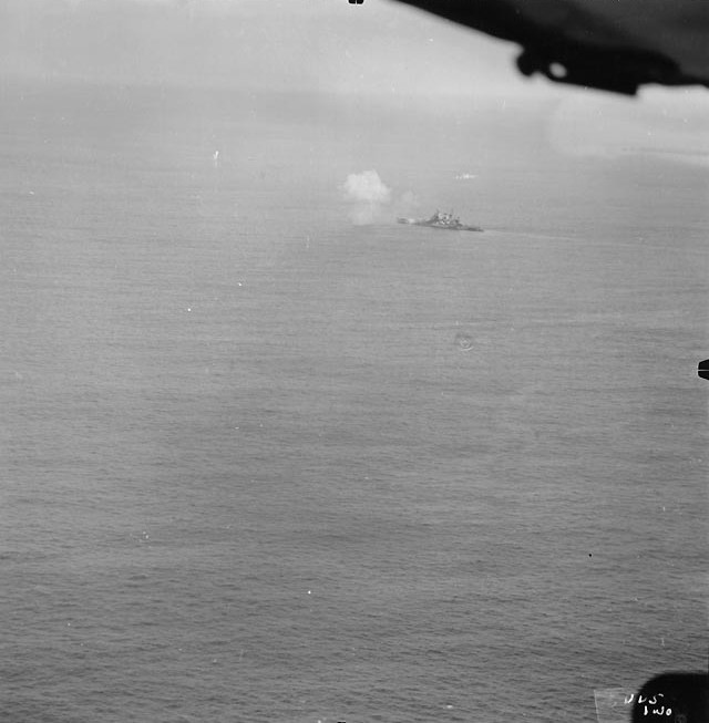 USS North Carolina bombarding Iwo Jima, Japan, 19-22 Feb 1945