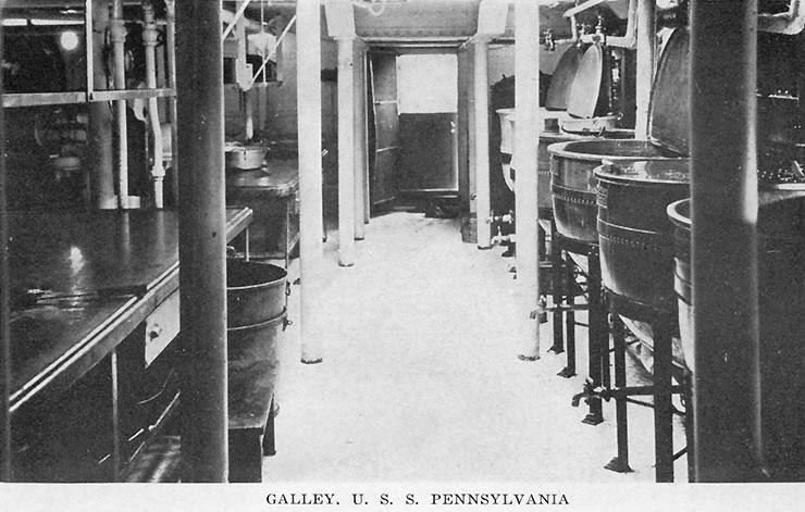 Pennsylvania's galley as published in a pictorial souvenir collection, circa 1916-1918