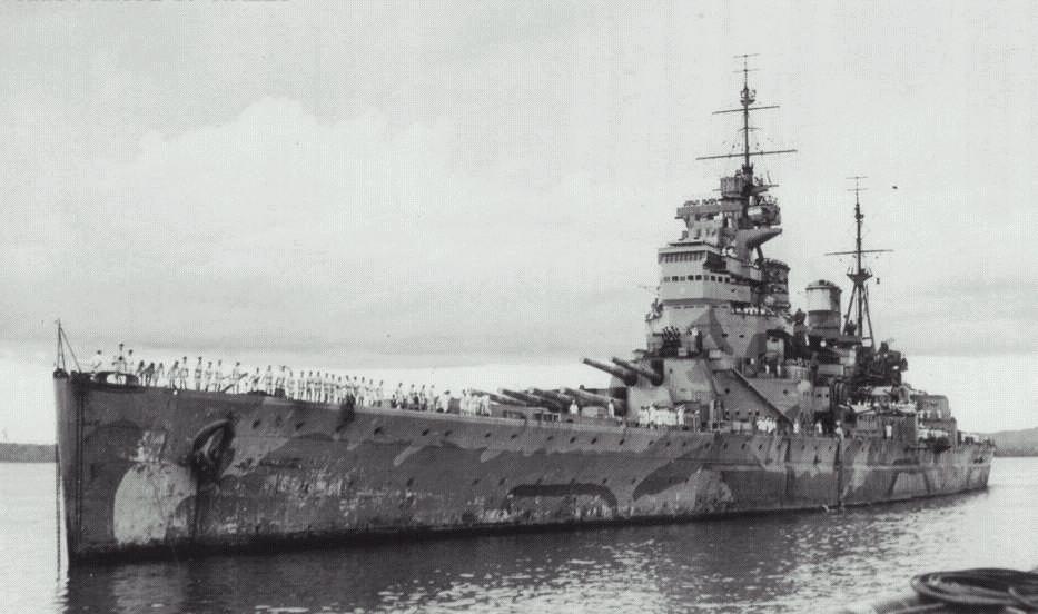 Battleship HMS Prince of Wales mooring in Singapore, 4 Dec 1941