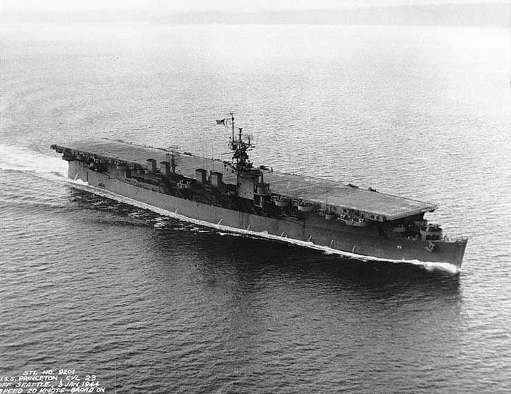 USS Princeton off Seattle, Washington, United States, 3 Jan 1944, 1 of 2