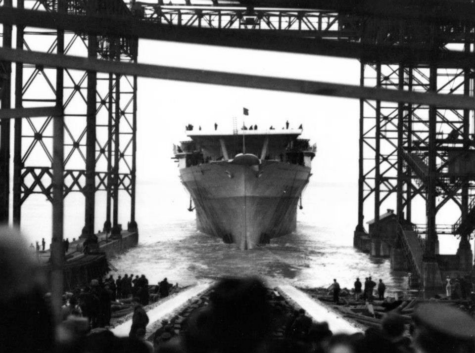 Launching of carrier Ranger, Newport News, Virginia, United States, 25 Feb 1933. Photo 1 of 2.