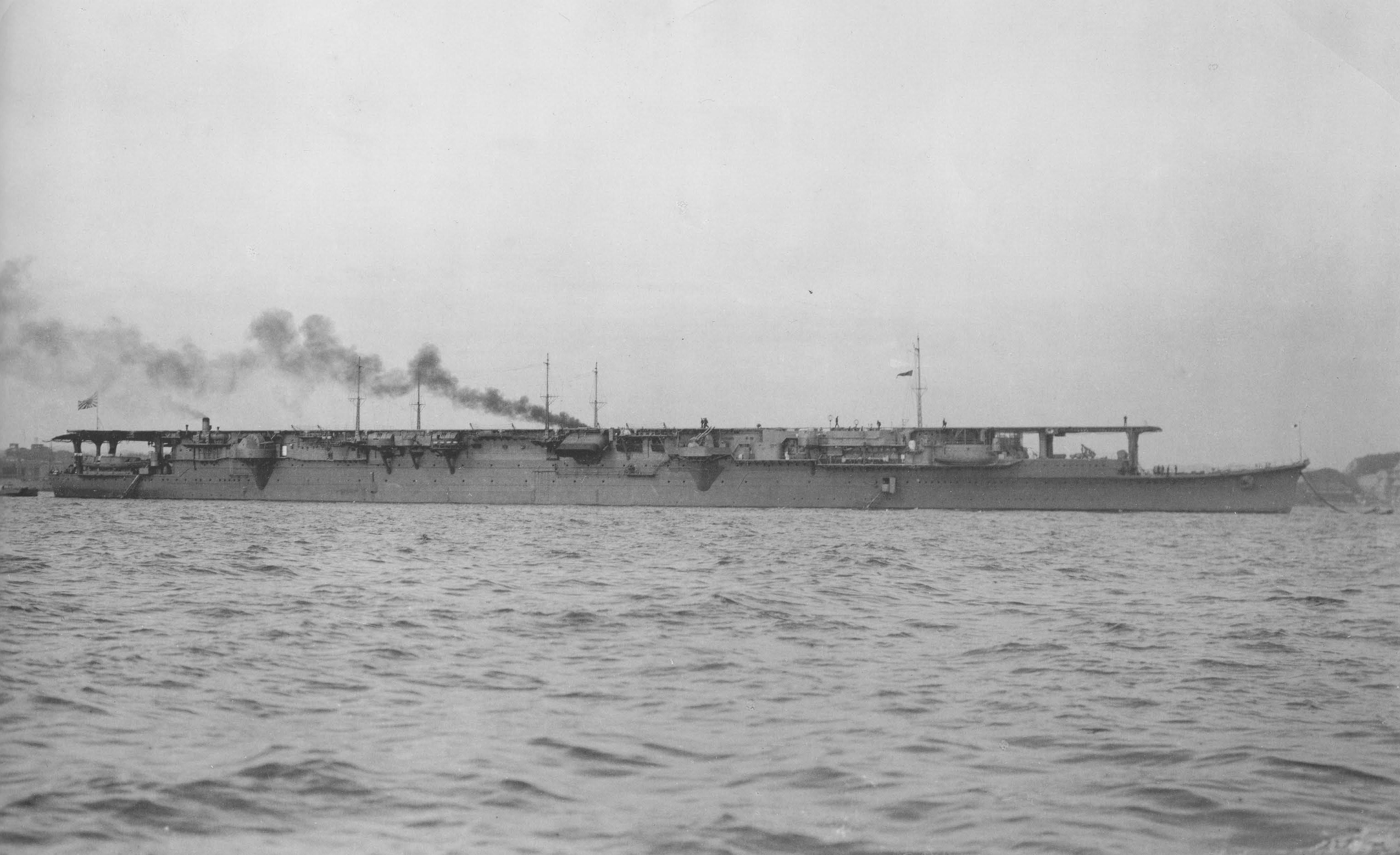 Japanese light carrier Shoho shortly after her conversion from a submarine tender, Yokosuka, Japan, 25 Dec 1941
