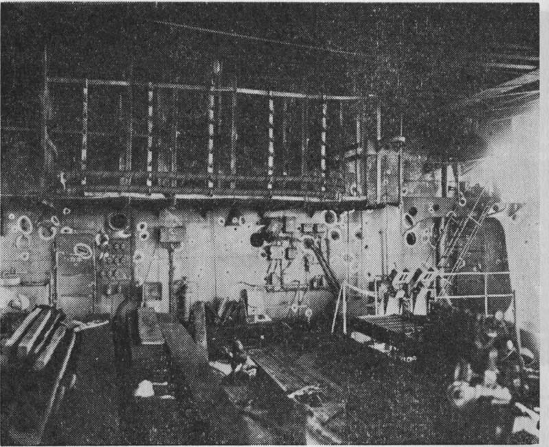 View of damage done to boat deck area aboard Shokaku, result of the second bomb hit received during Battle of the Coral Sea, Kure, Japan, between 17 May and 27 Jun 1942, photo 2 of 2