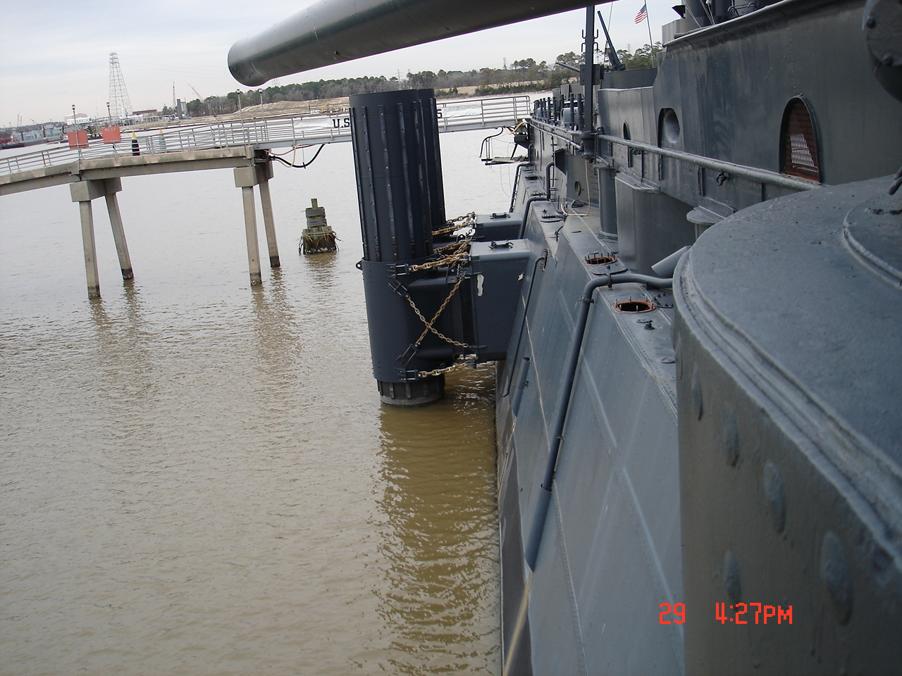 Looking out from Texas' 5in gun mount gangway, 2007