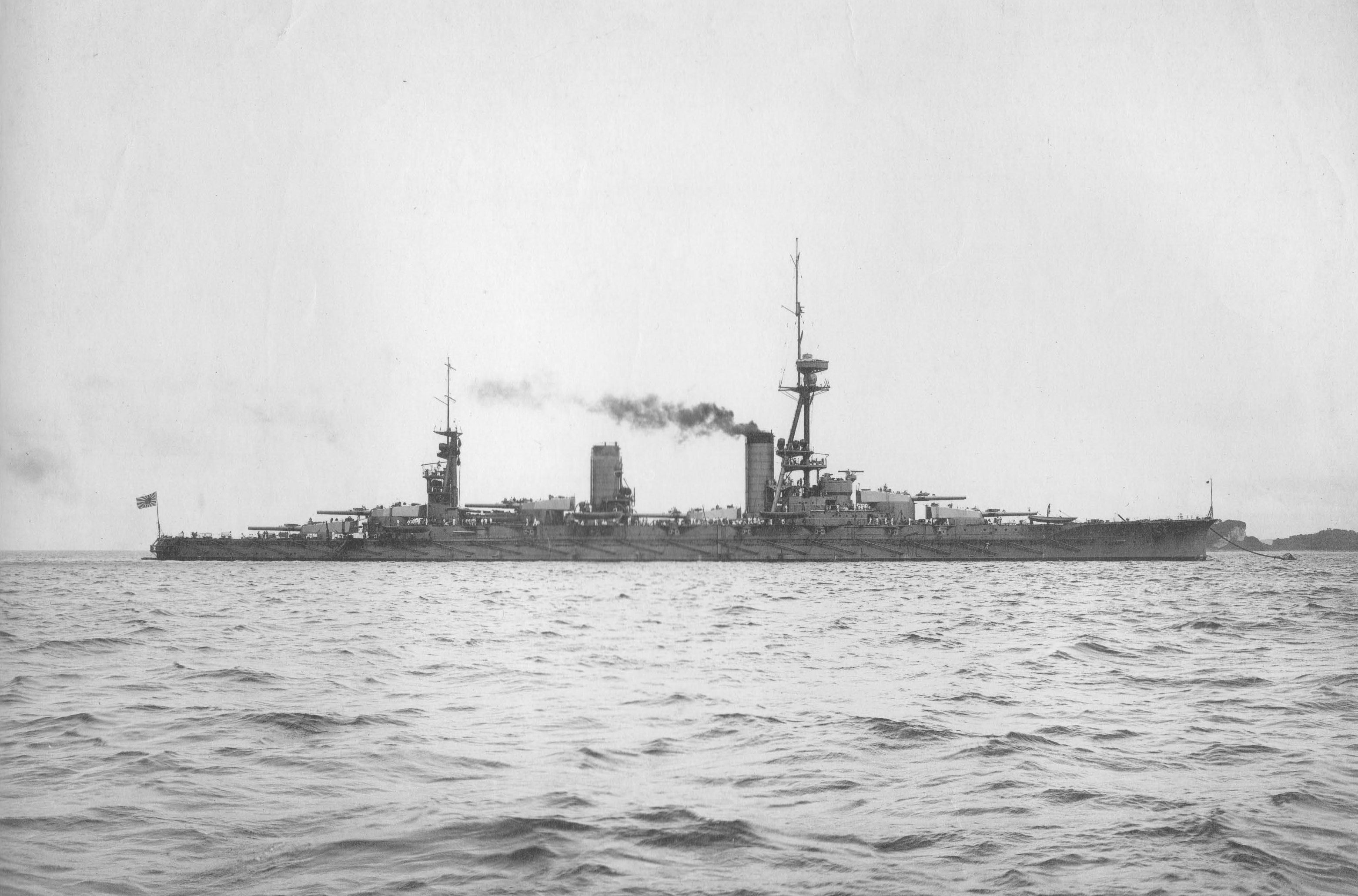 Yamashiro moored off Yokosuka, Japan, 4 Jul 1917