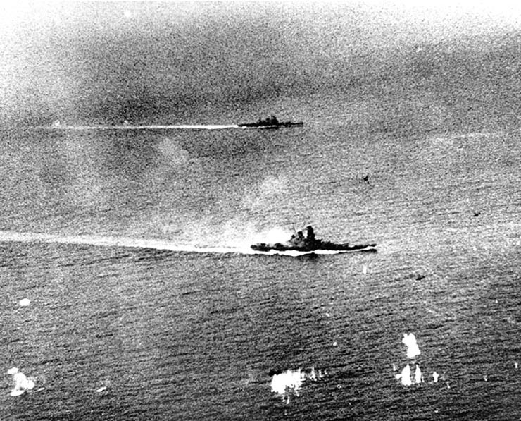 Yamato in action off Samar, 25 Oct 1944