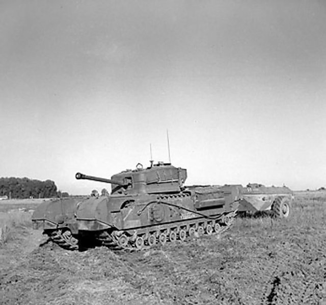 Churchill Crocodile flamethrower tank, 25 Aug 1944