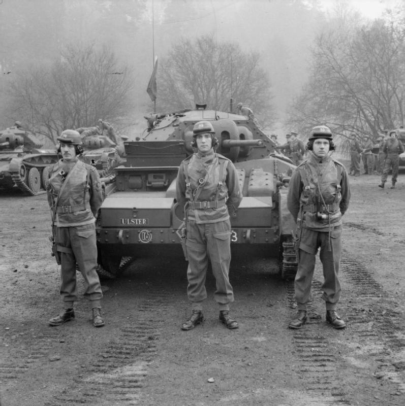 Covenanter tanks of the 2nd (Armoured) Irish Guards, British Guards Armoured Division during an inspection, Britain, 3 Mar 1942