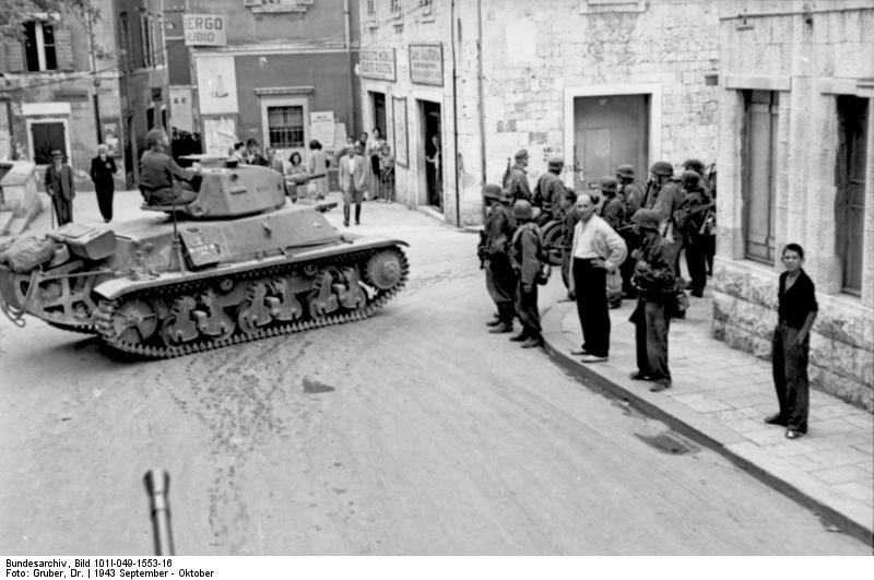 German Panzerkampfwagen 35H 734(f) light tank in Split, Croatia, Sep 1943