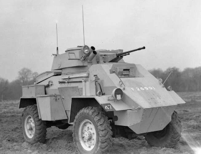 Humber Mk II Armoured Car, 11 Mar 1942; note 15mm BESA machine gun