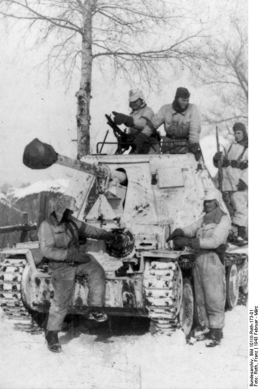 Marder III tank destroyer of German Leibstandarte-SS Adolf Hitler at Kharkov, Ukraine, Feb-Mar 1943