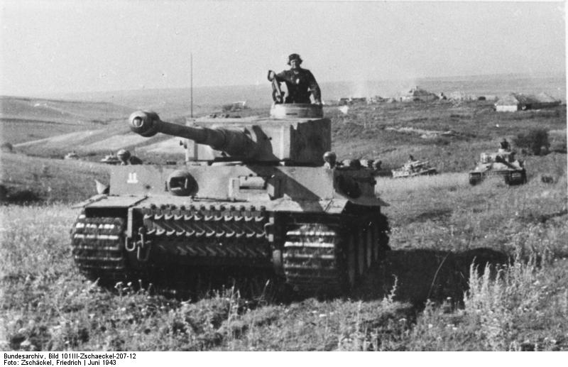 Tiger I heavy tanks of the German 2nd SS Panzer Division 'Das Reich', Kursk, Russia, Jun 1943