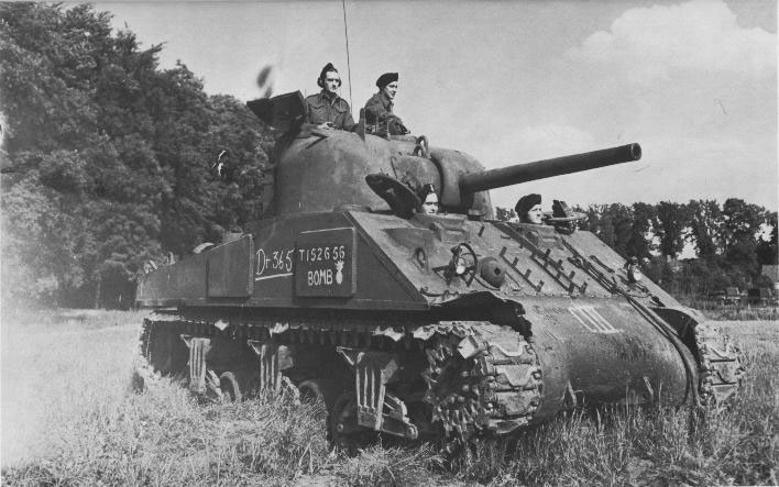 Canadian M4 Sherman tank 'Bomb', 6 Jun 1945
