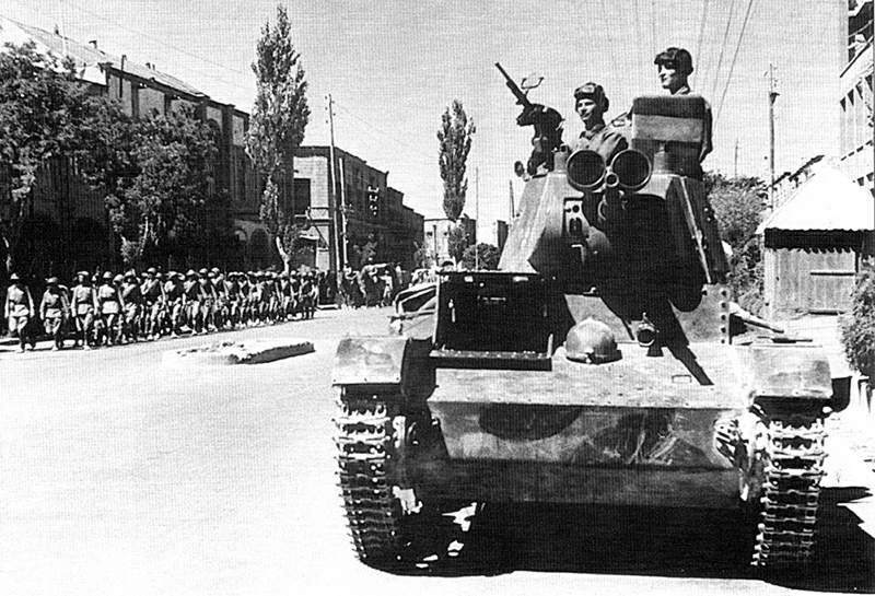 Russian T-26 light tank in Tabriz, Persia, Sep 1941