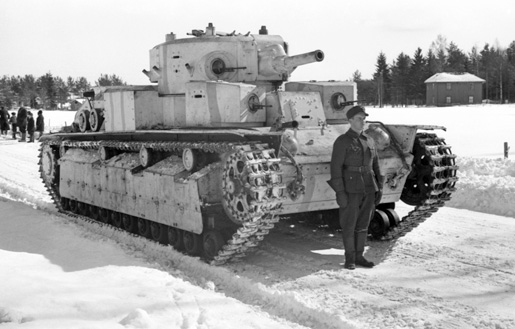Soviet T-28 tank captured by Finnish forces, Varkaus, Finland, 1940