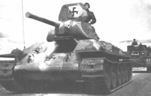Soviet-built T-34 tank in Finnish service, date unknown